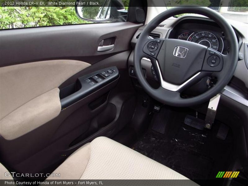 White Diamond Pearl / Black 2012 Honda CR-V EX