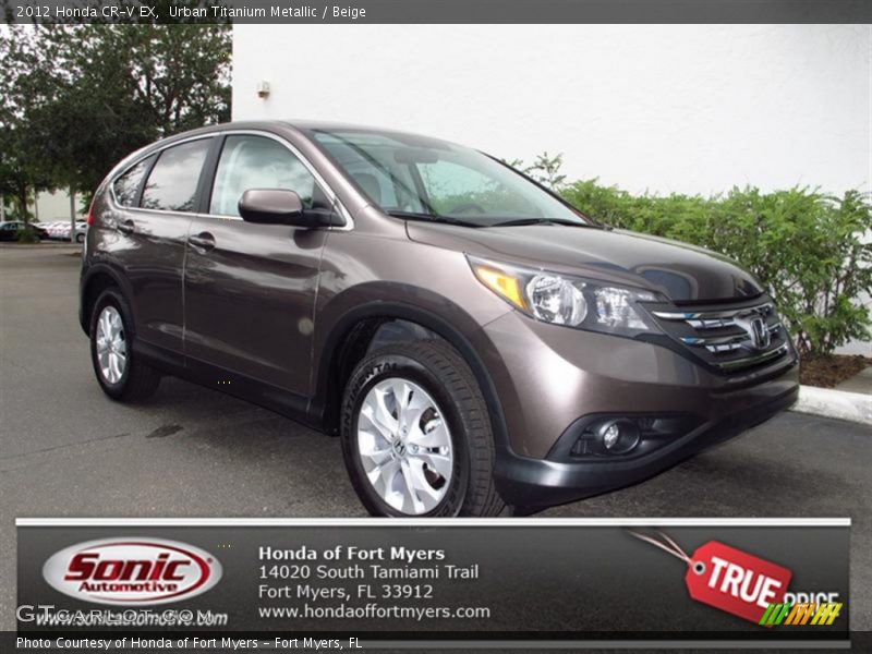 Urban Titanium Metallic / Beige 2012 Honda CR-V EX