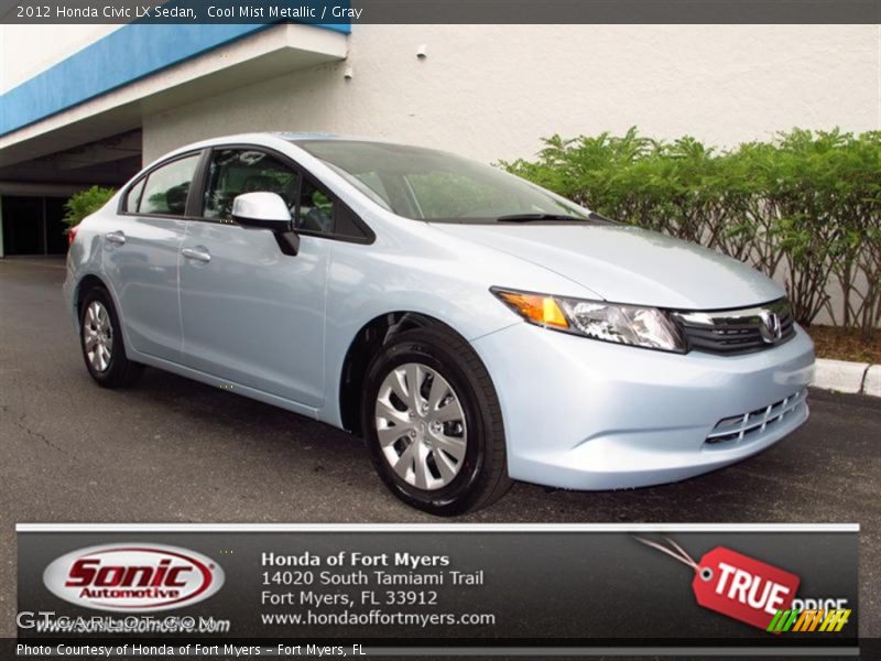 Cool Mist Metallic / Gray 2012 Honda Civic LX Sedan