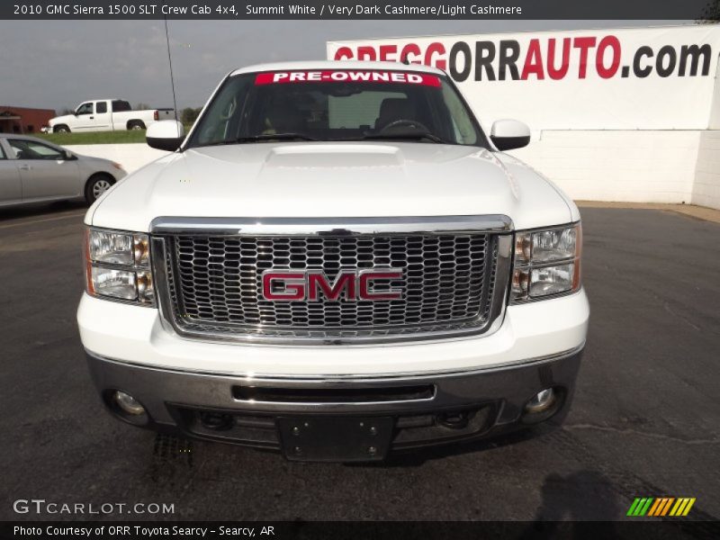 Summit White / Very Dark Cashmere/Light Cashmere 2010 GMC Sierra 1500 SLT Crew Cab 4x4