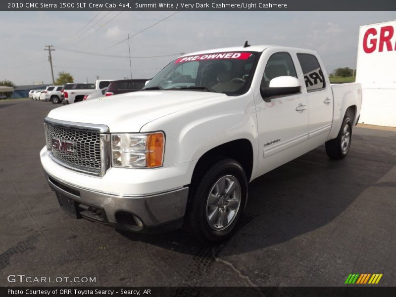 Summit White / Very Dark Cashmere/Light Cashmere 2010 GMC Sierra 1500 SLT Crew Cab 4x4