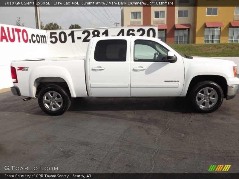 Summit White / Very Dark Cashmere/Light Cashmere 2010 GMC Sierra 1500 SLT Crew Cab 4x4