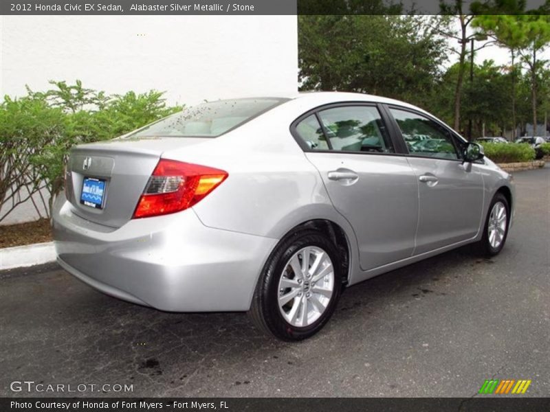 Alabaster Silver Metallic / Stone 2012 Honda Civic EX Sedan