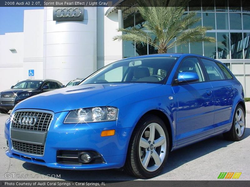 Sprint Blue Pearl Effect / Light Gray 2008 Audi A3 2.0T