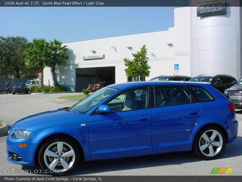 Sprint Blue Pearl Effect / Light Gray 2008 Audi A3 2.0T