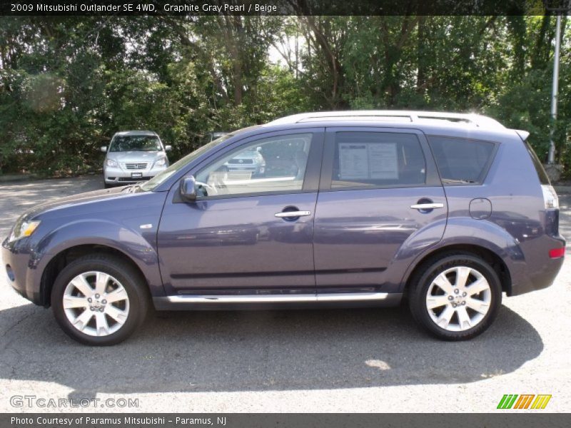 Graphite Gray Pearl / Beige 2009 Mitsubishi Outlander SE 4WD