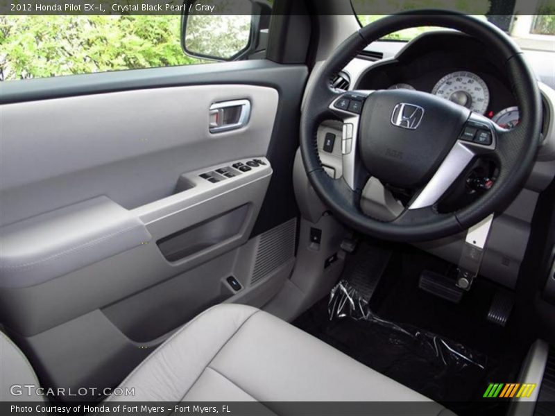 Crystal Black Pearl / Gray 2012 Honda Pilot EX-L