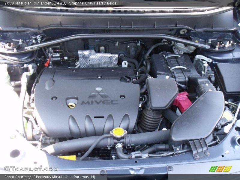 Graphite Gray Pearl / Beige 2009 Mitsubishi Outlander SE 4WD