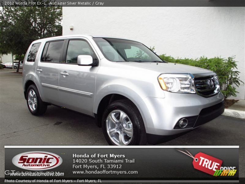 Alabaster Silver Metallic / Gray 2012 Honda Pilot EX-L