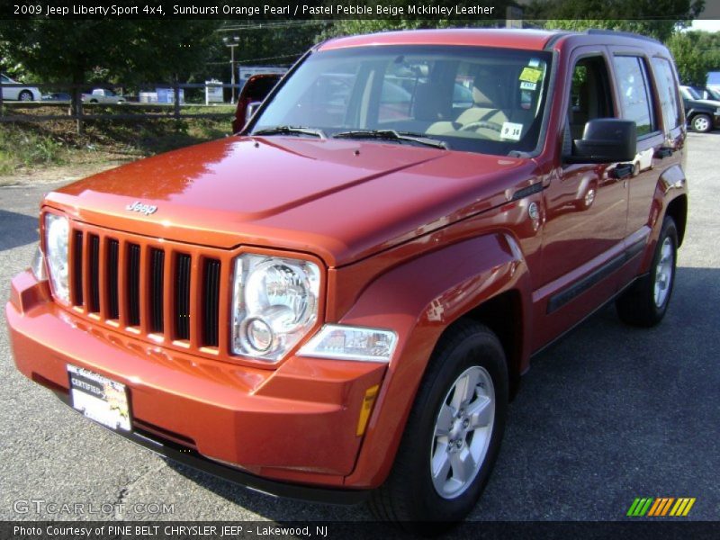 Sunburst Orange Pearl / Pastel Pebble Beige Mckinley Leather 2009 Jeep Liberty Sport 4x4