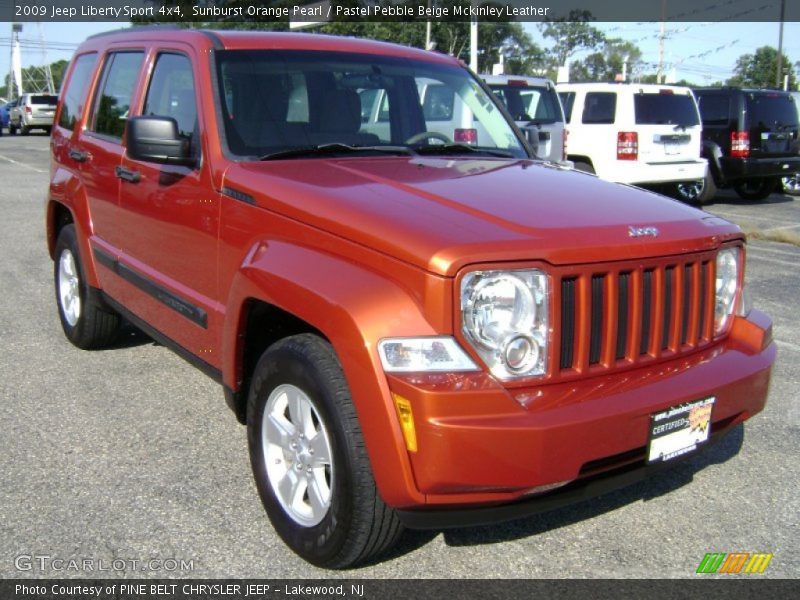 Sunburst Orange Pearl / Pastel Pebble Beige Mckinley Leather 2009 Jeep Liberty Sport 4x4