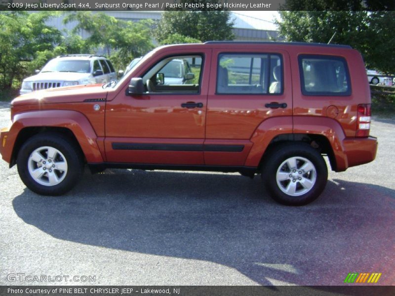 Sunburst Orange Pearl / Pastel Pebble Beige Mckinley Leather 2009 Jeep Liberty Sport 4x4