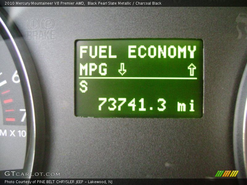 Black Pearl Slate Metallic / Charcoal Black 2010 Mercury Mountaineer V8 Premier AWD