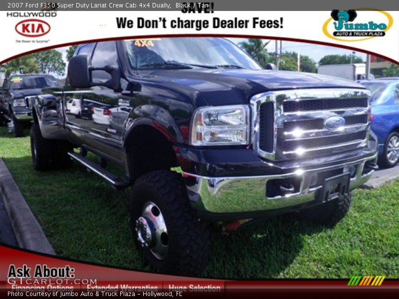 Black / Tan 2007 Ford F350 Super Duty Lariat Crew Cab 4x4 Dually