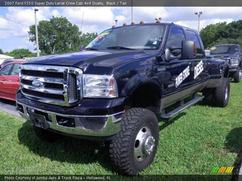Black / Tan 2007 Ford F350 Super Duty Lariat Crew Cab 4x4 Dually