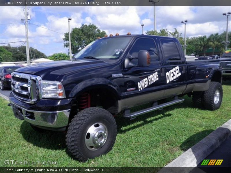 Black / Tan 2007 Ford F350 Super Duty Lariat Crew Cab 4x4 Dually