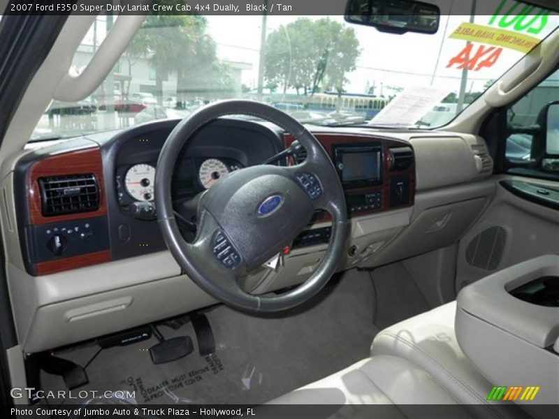 Black / Tan 2007 Ford F350 Super Duty Lariat Crew Cab 4x4 Dually