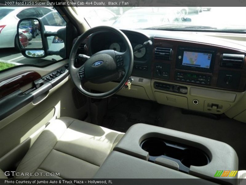 Black / Tan 2007 Ford F350 Super Duty Lariat Crew Cab 4x4 Dually
