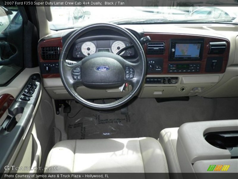 Black / Tan 2007 Ford F350 Super Duty Lariat Crew Cab 4x4 Dually