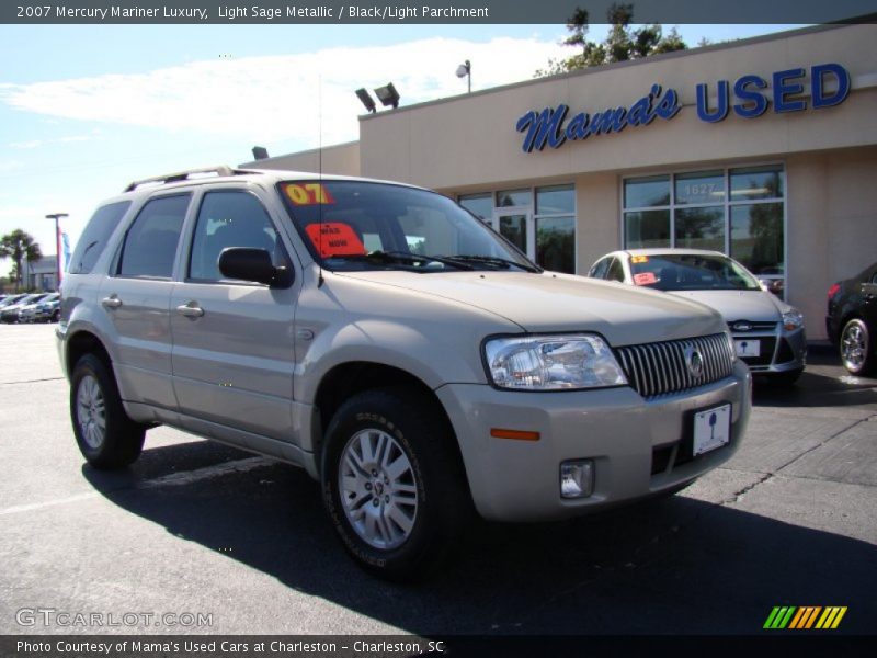 Light Sage Metallic / Black/Light Parchment 2007 Mercury Mariner Luxury