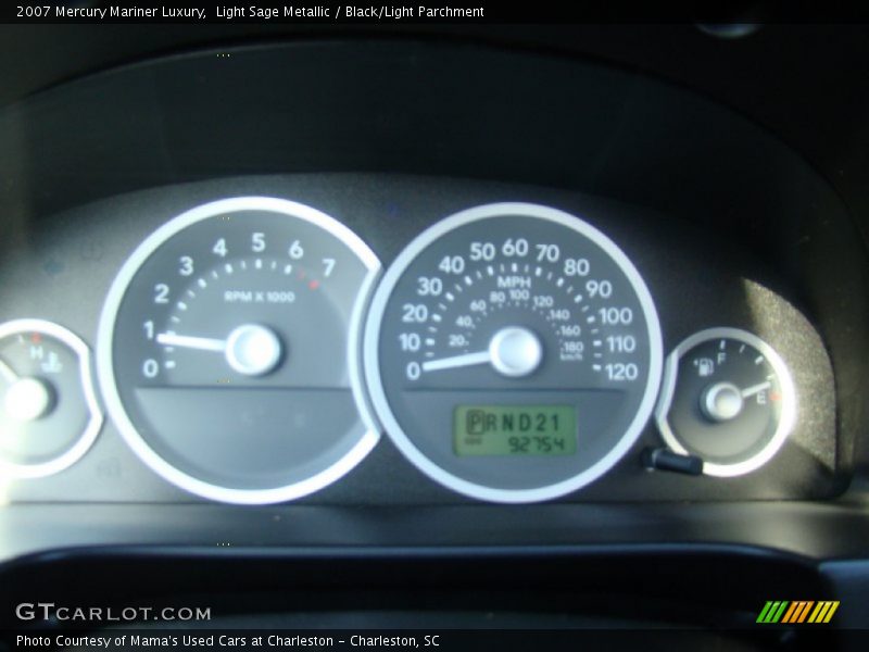 Light Sage Metallic / Black/Light Parchment 2007 Mercury Mariner Luxury