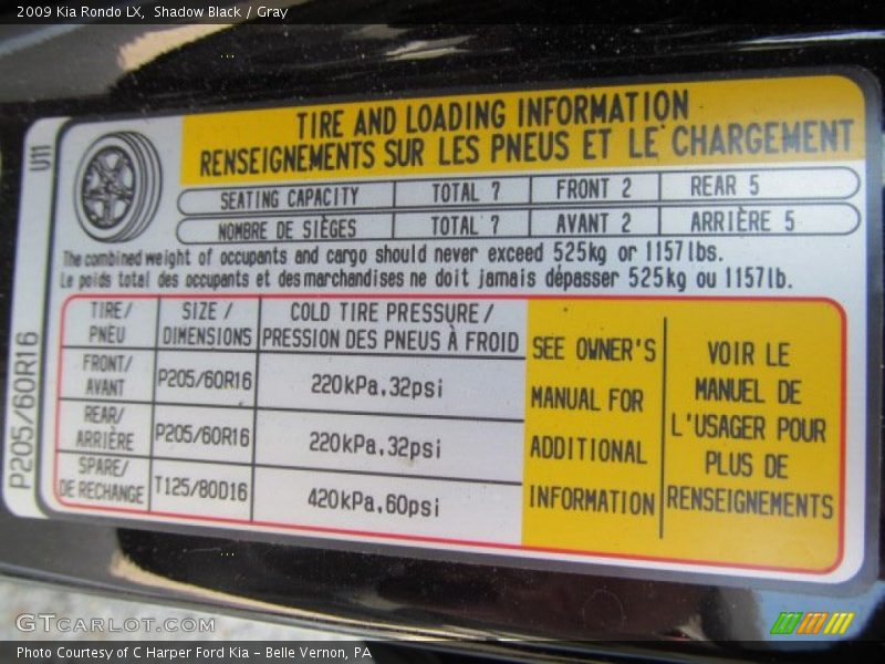 Shadow Black / Gray 2009 Kia Rondo LX