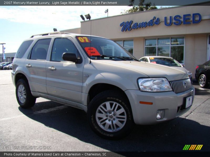Light Sage Metallic / Black/Light Parchment 2007 Mercury Mariner Luxury