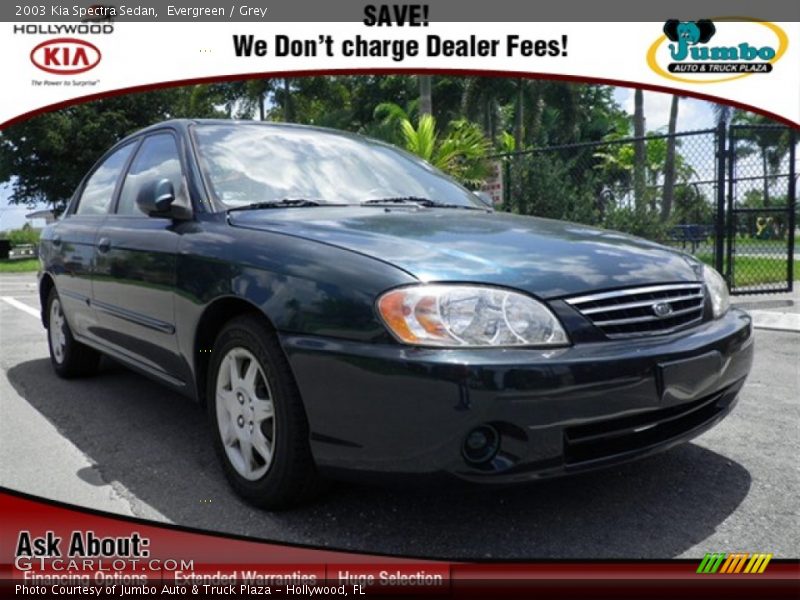Evergreen / Grey 2003 Kia Spectra Sedan