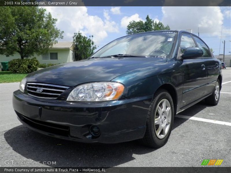 Evergreen / Grey 2003 Kia Spectra Sedan