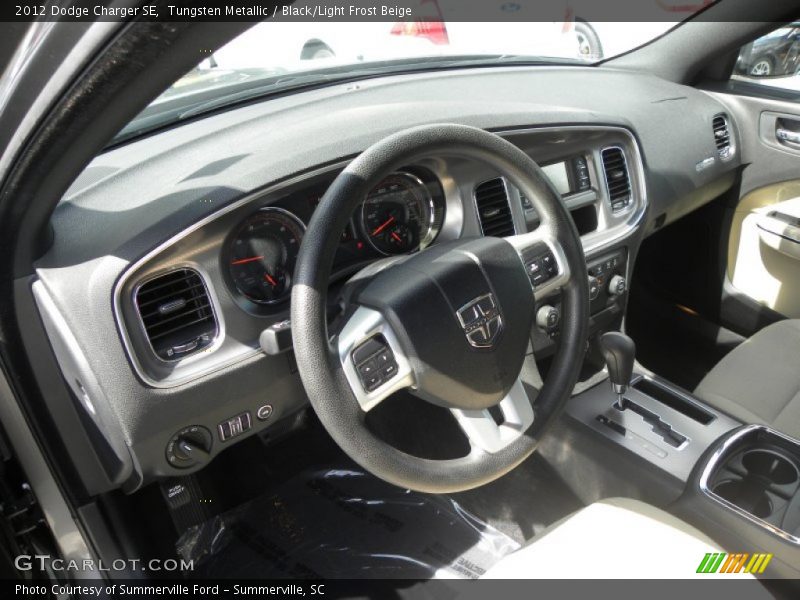 Tungsten Metallic / Black/Light Frost Beige 2012 Dodge Charger SE