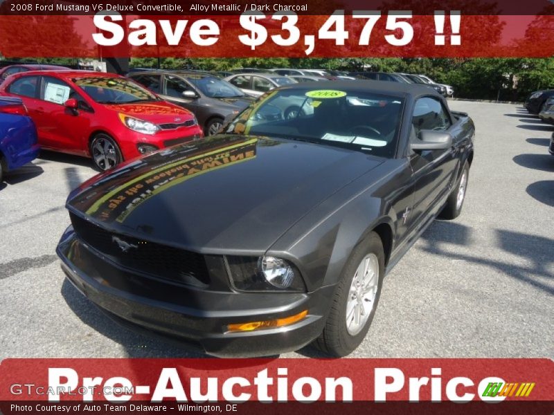 Alloy Metallic / Dark Charcoal 2008 Ford Mustang V6 Deluxe Convertible