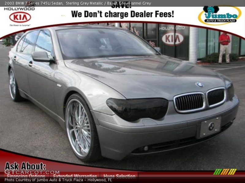 Sterling Grey Metallic / Basalt Grey/Flannel Grey 2003 BMW 7 Series 745Li Sedan