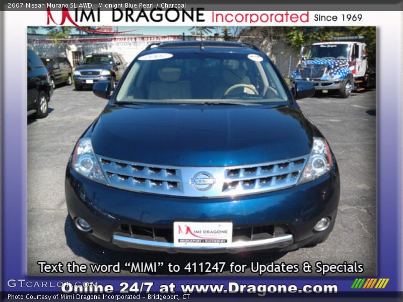 Midnight Blue Pearl / Charcoal 2007 Nissan Murano SL AWD