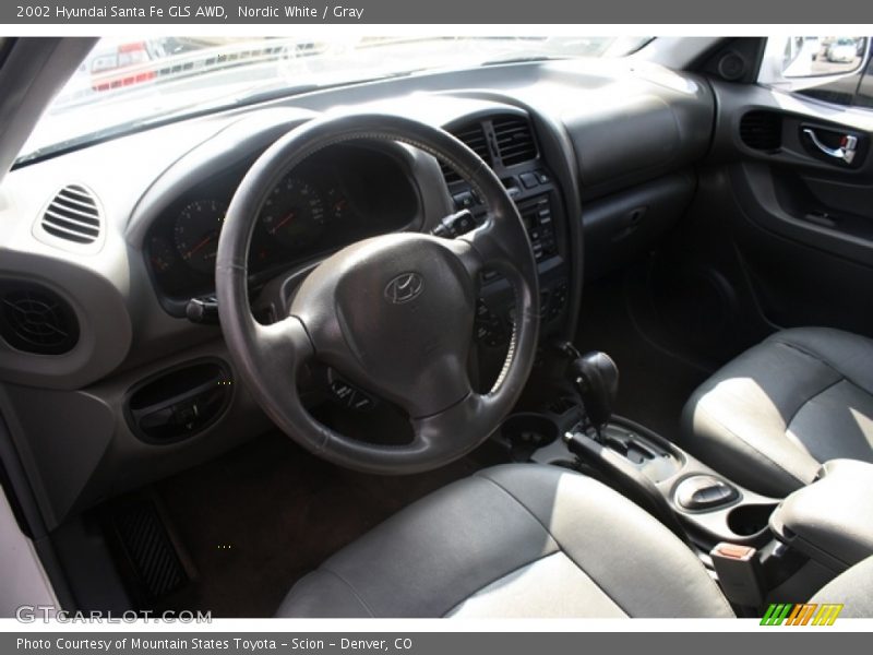 Nordic White / Gray 2002 Hyundai Santa Fe GLS AWD