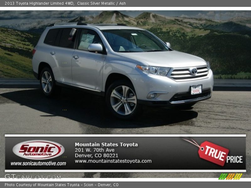 Classic Silver Metallic / Ash 2013 Toyota Highlander Limited 4WD
