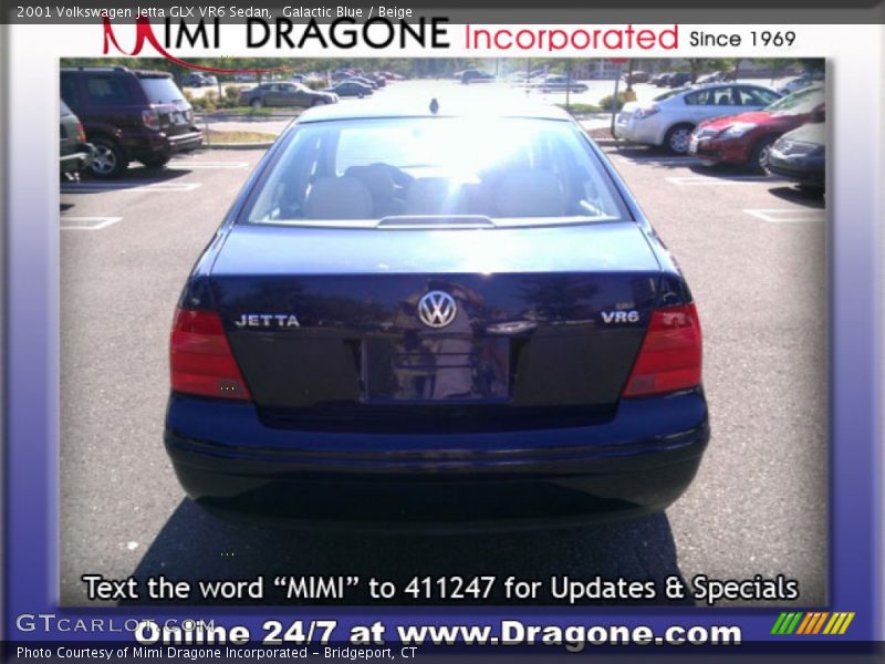 Galactic Blue / Beige 2001 Volkswagen Jetta GLX VR6 Sedan