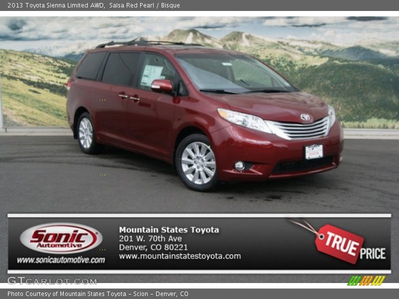 Salsa Red Pearl / Bisque 2013 Toyota Sienna Limited AWD