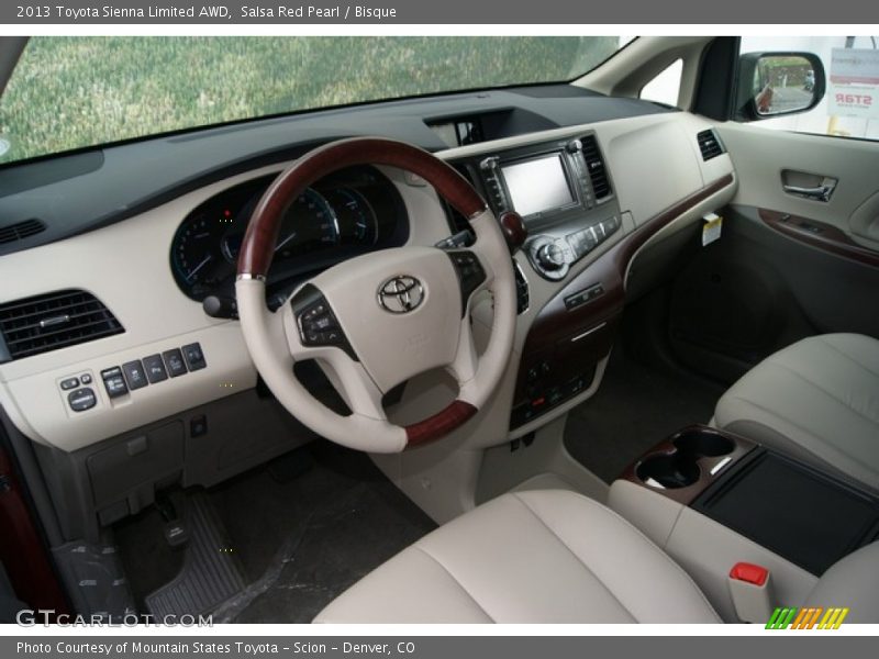 Salsa Red Pearl / Bisque 2013 Toyota Sienna Limited AWD