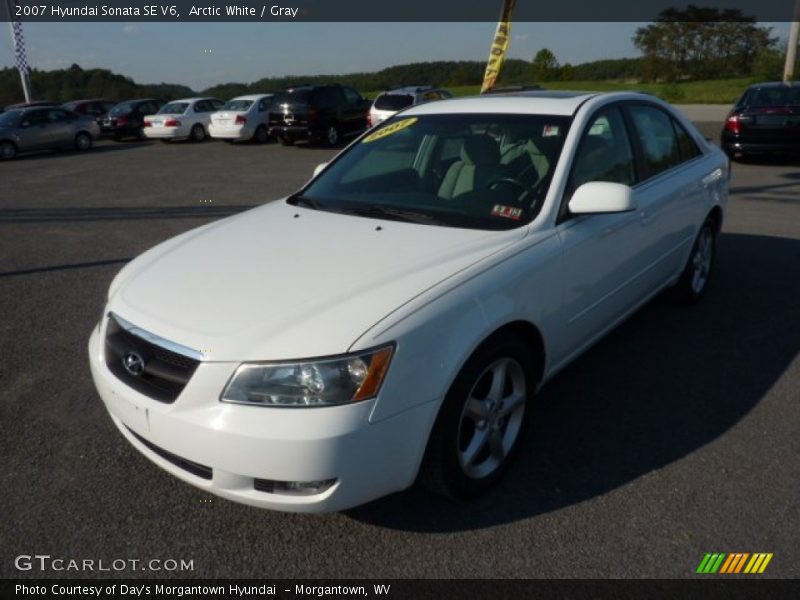 Arctic White / Gray 2007 Hyundai Sonata SE V6