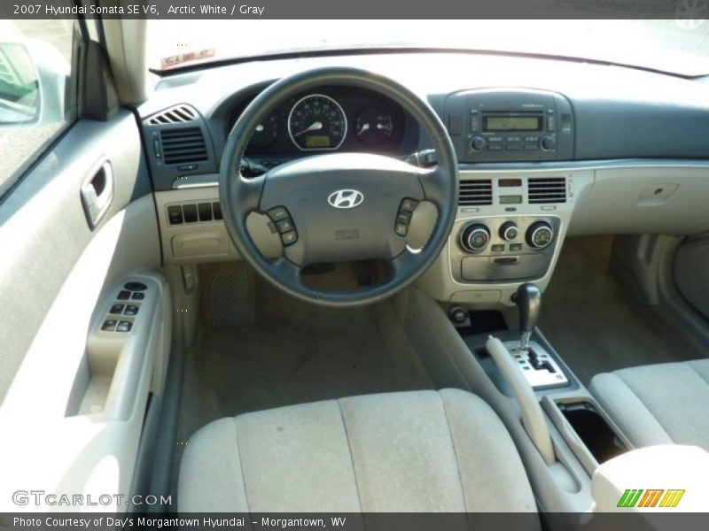 Arctic White / Gray 2007 Hyundai Sonata SE V6
