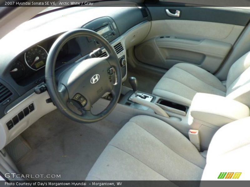 Arctic White / Gray 2007 Hyundai Sonata SE V6