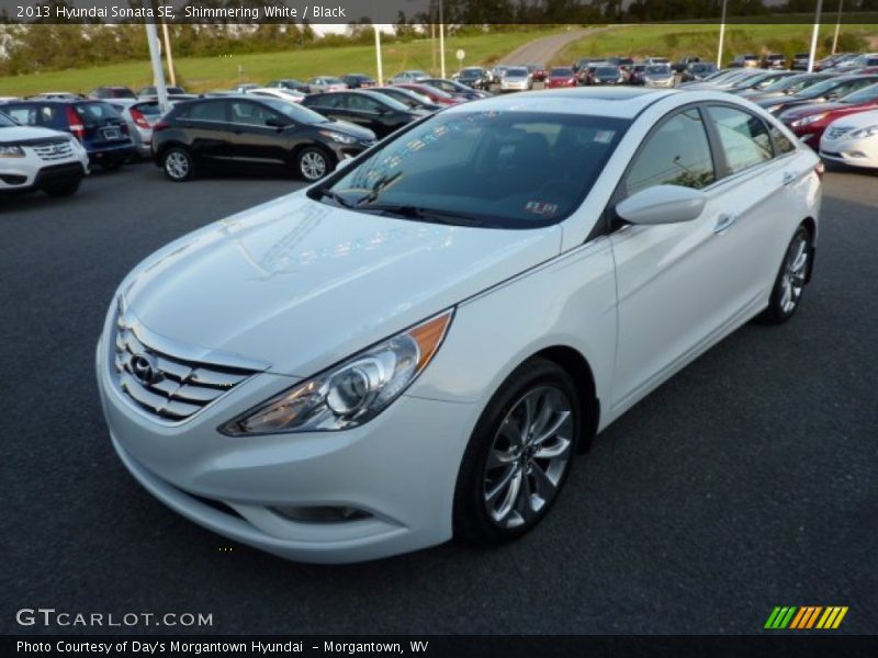 Shimmering White / Black 2013 Hyundai Sonata SE