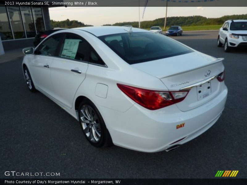 Shimmering White / Black 2013 Hyundai Sonata SE