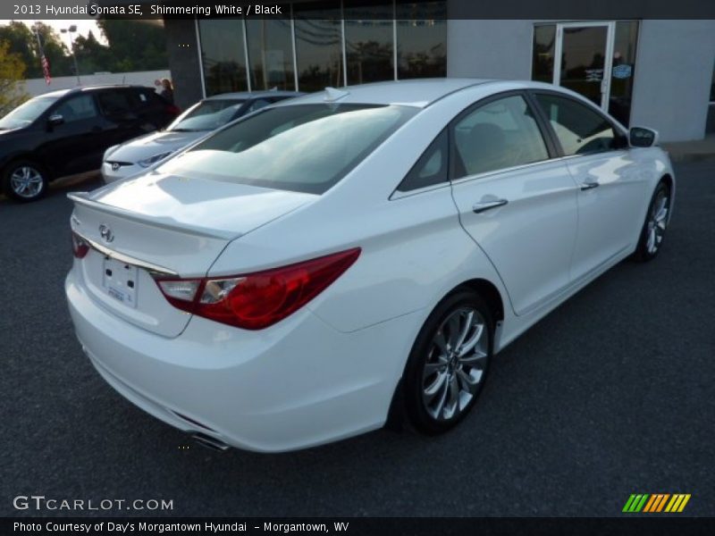 Shimmering White / Black 2013 Hyundai Sonata SE