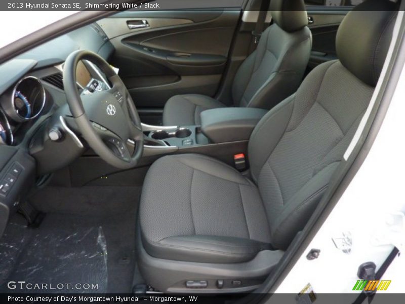 Shimmering White / Black 2013 Hyundai Sonata SE