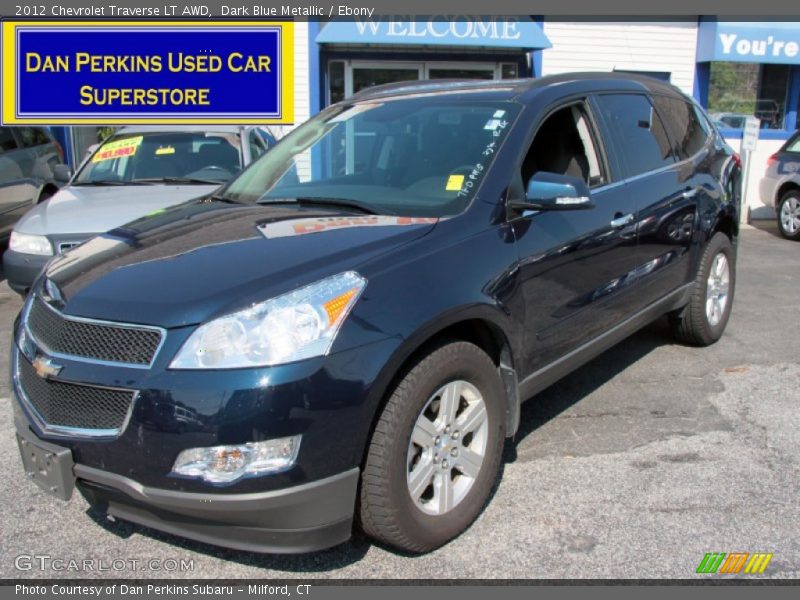 Dark Blue Metallic / Ebony 2012 Chevrolet Traverse LT AWD
