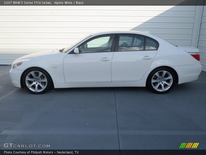 Alpine White / Black 2007 BMW 5 Series 550i Sedan