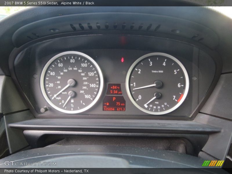 Alpine White / Black 2007 BMW 5 Series 550i Sedan