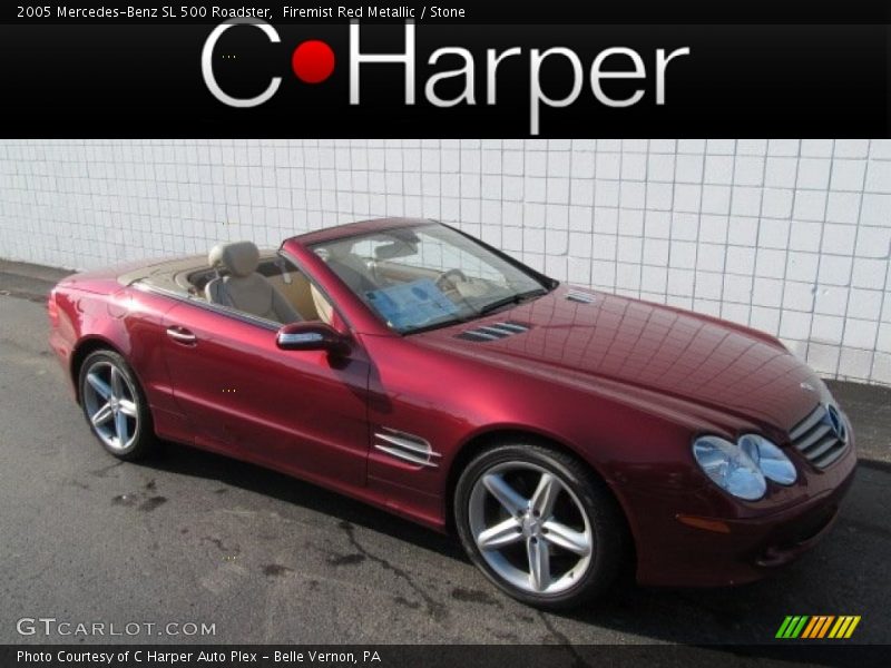 Firemist Red Metallic / Stone 2005 Mercedes-Benz SL 500 Roadster