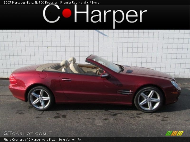 Firemist Red Metallic / Stone 2005 Mercedes-Benz SL 500 Roadster